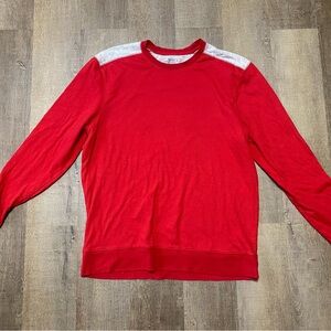 Old Navy Red Long Sleeve Tee with Gray Accents